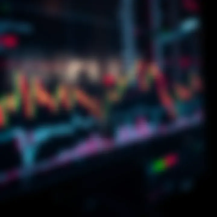 Visualization of high-frequency trading algorithm analyzing financial data streams