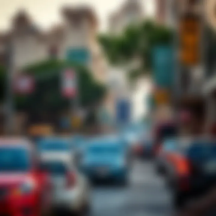 Urban street with vehicles and buildings illustrating sources of noise pollution