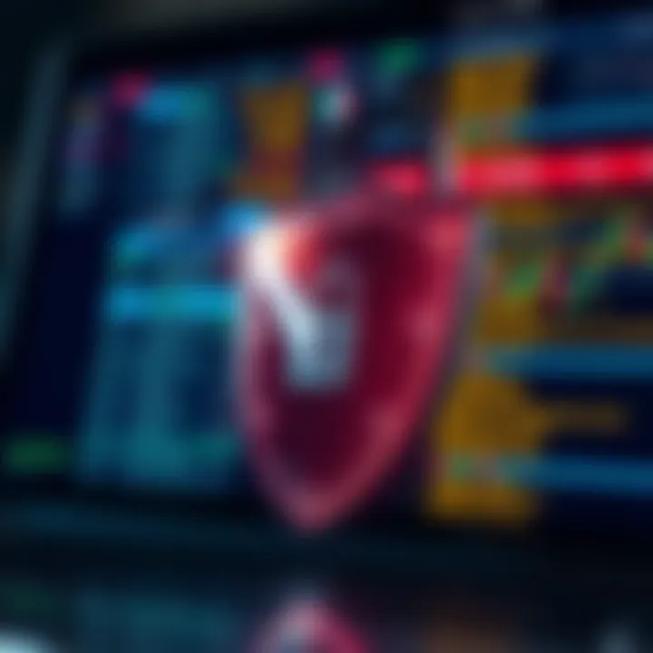 Security shield protecting online trading transactions and financial data
