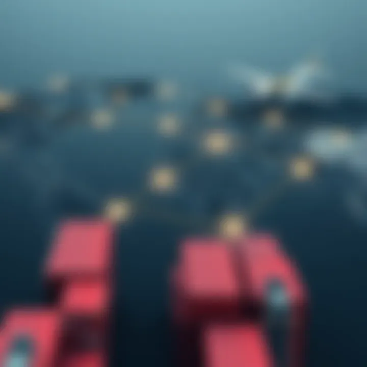 Global trade routes connecting diverse countries with shipping containers and airplanes