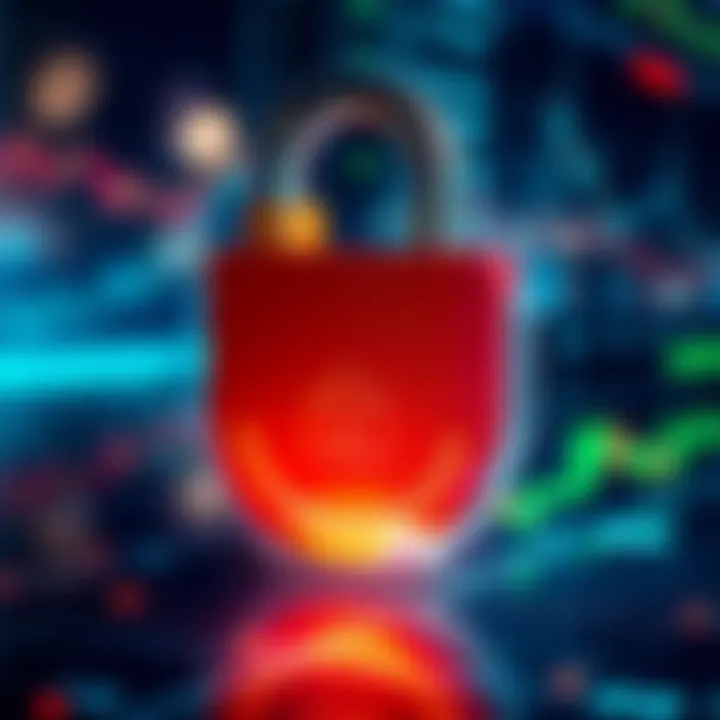 Security and Safety Features in Online Trading Platforms Secure digital padlock symbolizing protection of online trading accounts