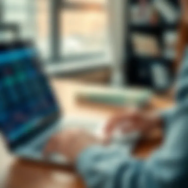 Person using laptop to download trading book PDFs securely with legal compliance icons