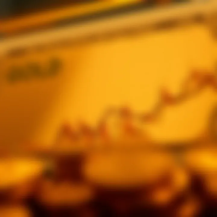 Graph showing fluctuations of gold prices against the US dollar over time