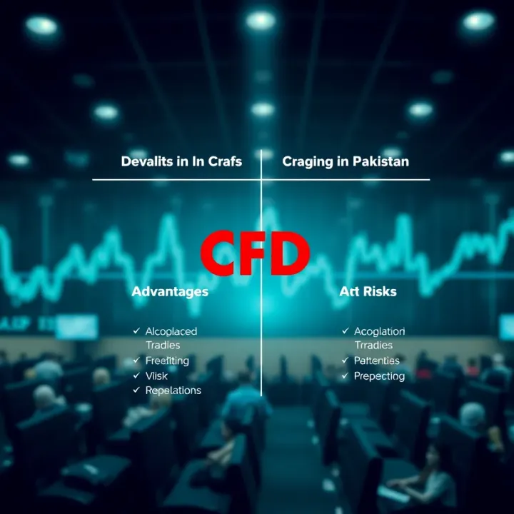 Comparison of CFD Trading Benefits and Risks in Pakistan Conceptual diagram showing the comparison of CFDs trading advantages and risks in Pakistan