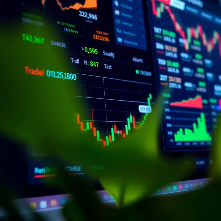 Trading Platform Dashboard Featuring Market Trends and Tools Dashboard interface of a trading platform showing market trends and investment options
