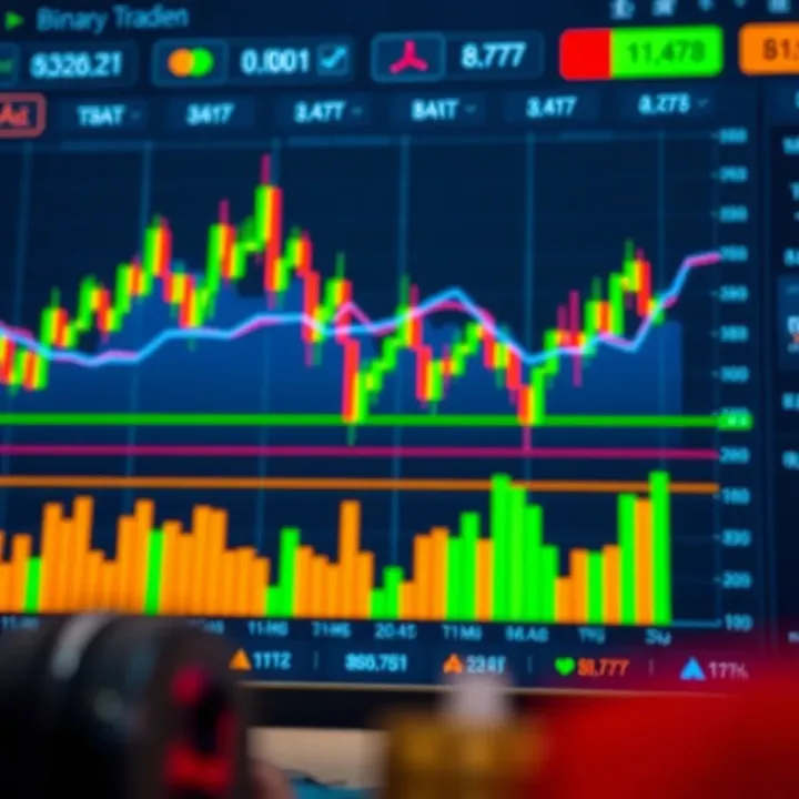 Chart displaying binary trading options with up and down trends