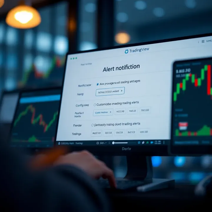 Alert notification setup screen on TradingView highlighting customizable options for real-time trading alerts on Deriv