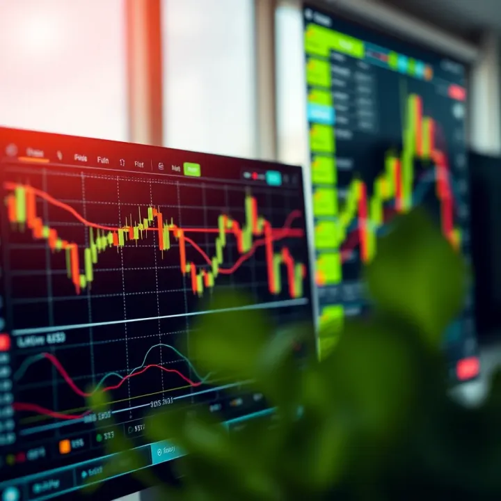TradingView chart interface showcasing various technical indicators and price patterns connected to Deriv platform