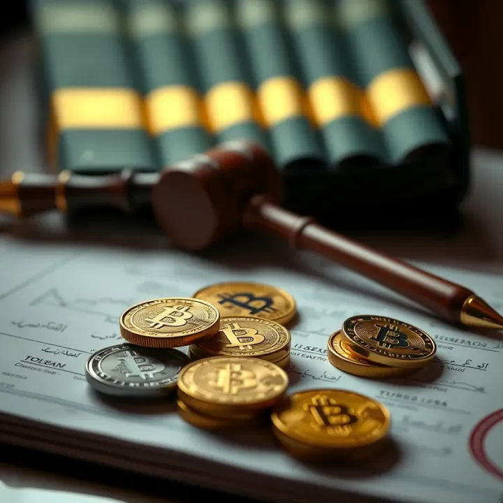 Legal Landscape and Regulatory Challenges of Cryptocurrency in Pakistan Illustration of legal documents and digital currency icons representing regulatory challenges in Pakistan's crypto market