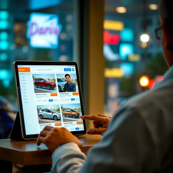 User browsing diverse vehicle listings on Dariv.com platform in Pakistan