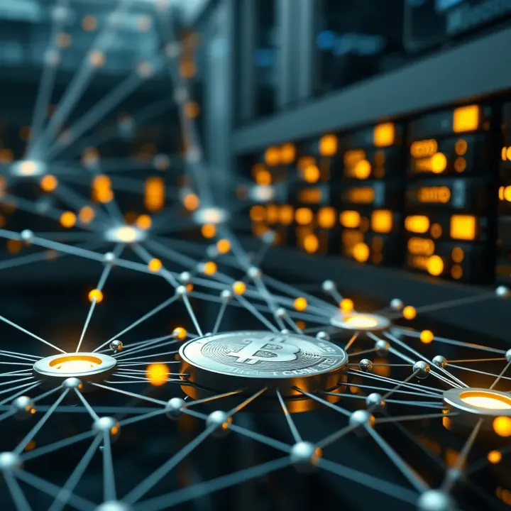 Visualization of decentralized storage network technology with interconnected nodes