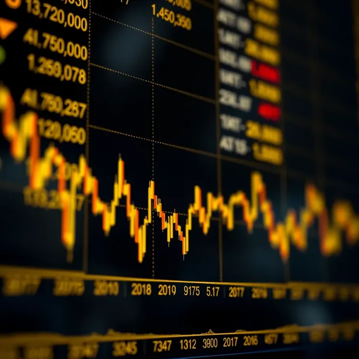 Graph showing fluctuating gold prices against forex market trends