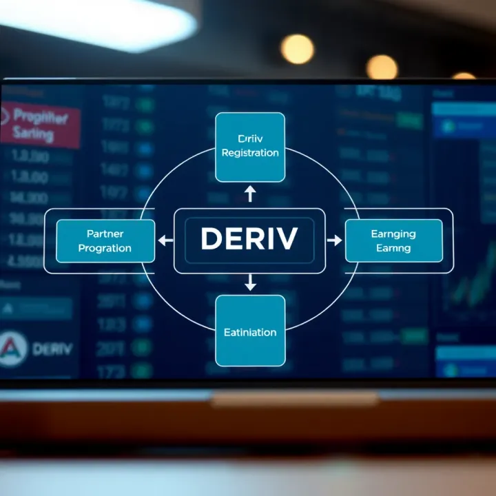 Diagram illustrating registration, promotion, and earning methods within the Deriv Partner Programme for Pakistan