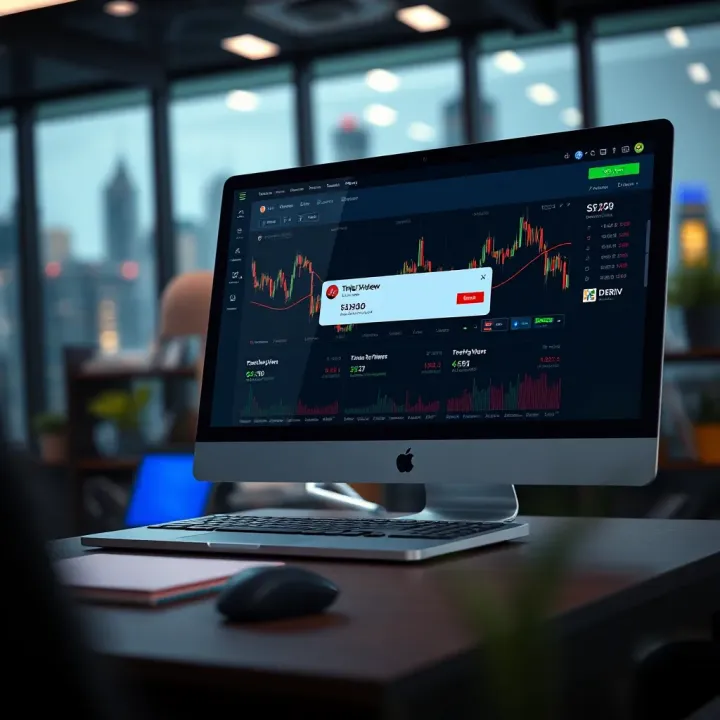 User interface displaying setup options for integrating TradingView charts within Deriv platform
