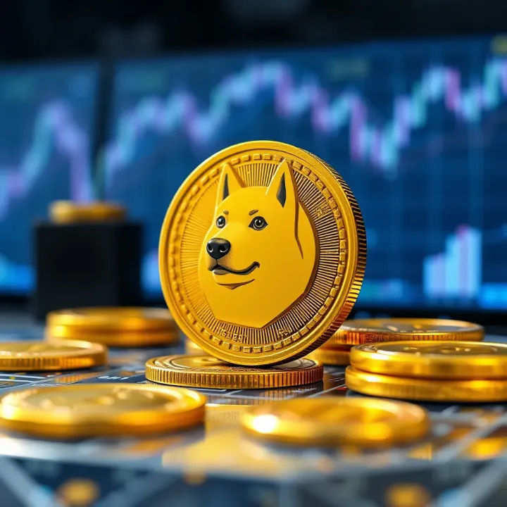 Conceptual representation of Dogecoin's technological advancements impacting its future valuation