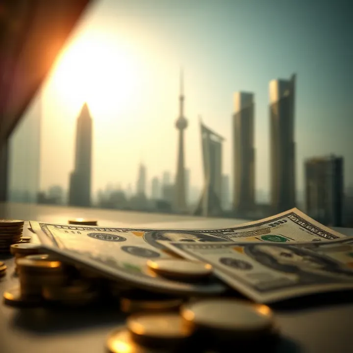 Illustration of economic indicators like GDP, inflation, and government policies influencing currency value