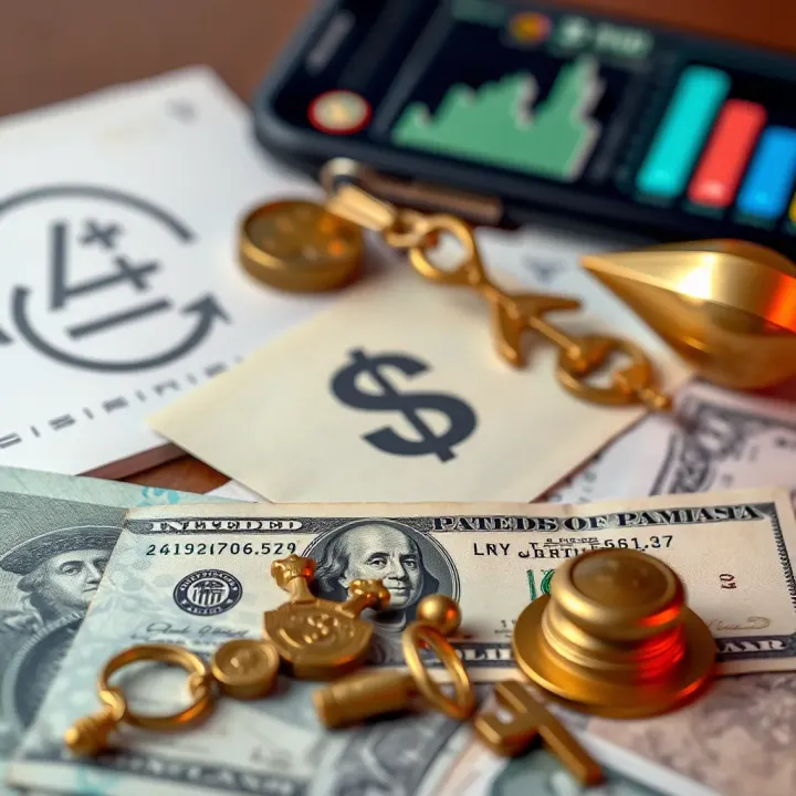 Economic and External Factors Influencing Pakistan's Dollar Rate Illustration of economic symbols such as currency notes, government documents, and international trade icons