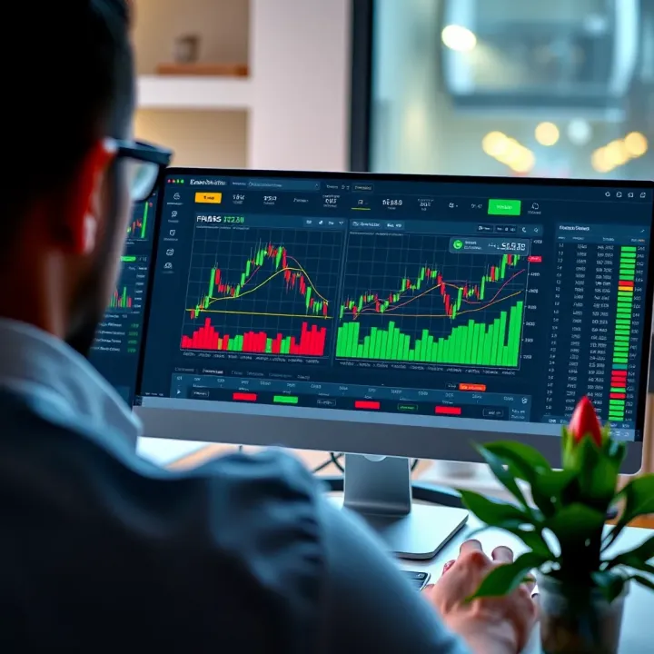 Dashboard of Expert Option displaying trading charts and features after successful login