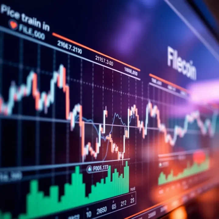 Graph showing Filecoin price trends and market fluctuations over time