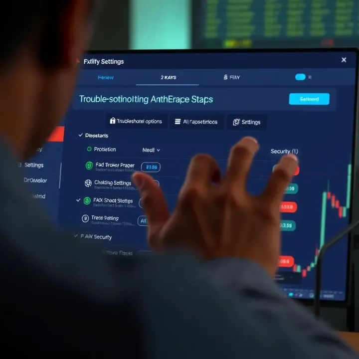 Troubleshooting and Security Settings on Fxify User accessing troubleshooting options and security settings on Fxify dashboard
