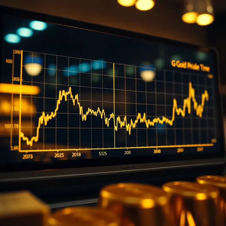 Graph showing upward and downward trends of gold prices in Pakistan over time