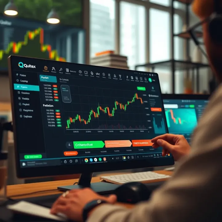 Quotex User Dashboard and Trading Platform Overview Dashboard overview on Quotex platform showing various trading options and user control panel