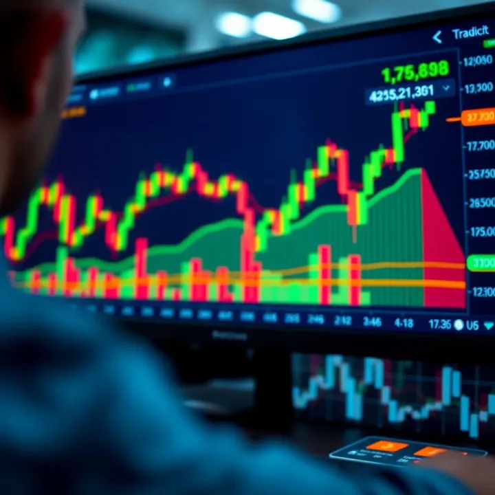 TradingView Live Chart Interface with Candlestick Patterns TradingView live chart interface displaying candlestick patterns with technical indicators for market analysis