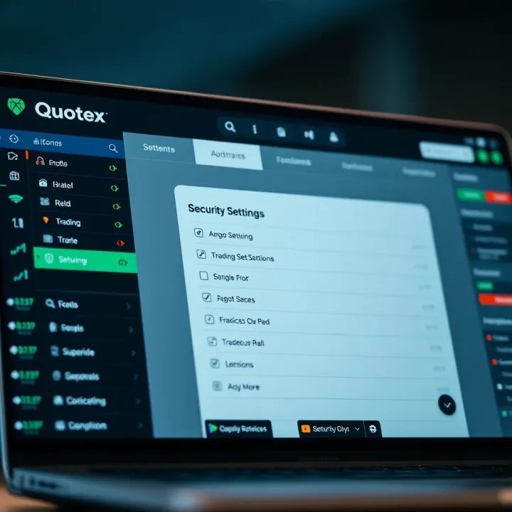 Managing Quotex Trading Account and Security Settings Secure trading account dashboard with settings and security options visible