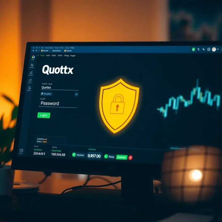 Secure login with password input and security shield icon on computer