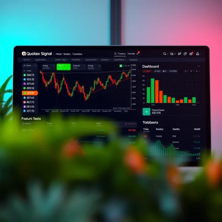 Dashboard interface showcasing features of Quotex trading signals for market analysis