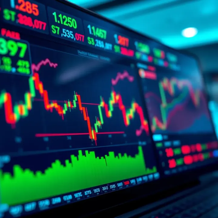 Dashboard displaying real-time stock and forex market data on a trading platform