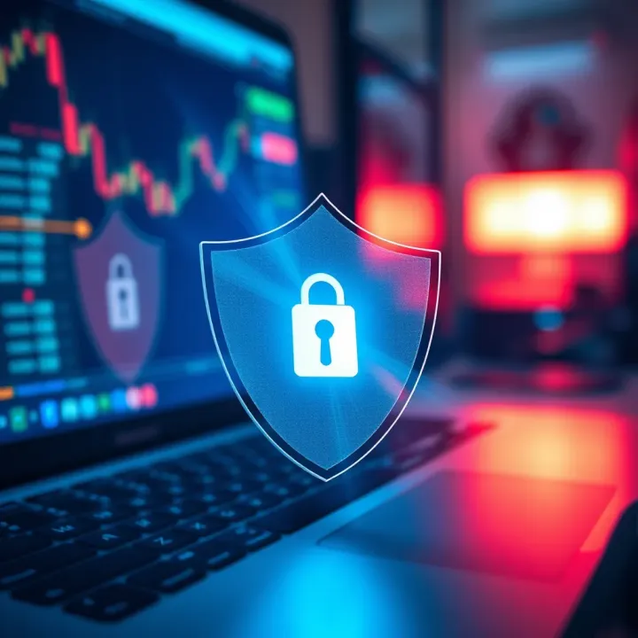 Enhanced Security Features for Online Trading Platforms Security shield symbolizing robust protection measures for online trading