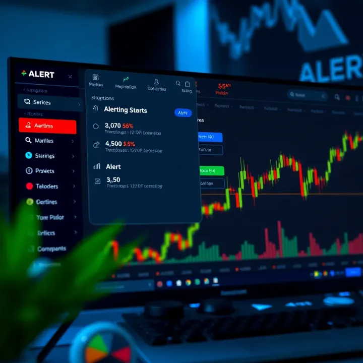 TradingView platform dashboard displaying alert setup options and broker integration features
