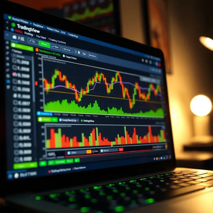 TradingView Charting Tools for Binary Options Analysis TradingView platform displaying candlestick charts used for binary options analysis