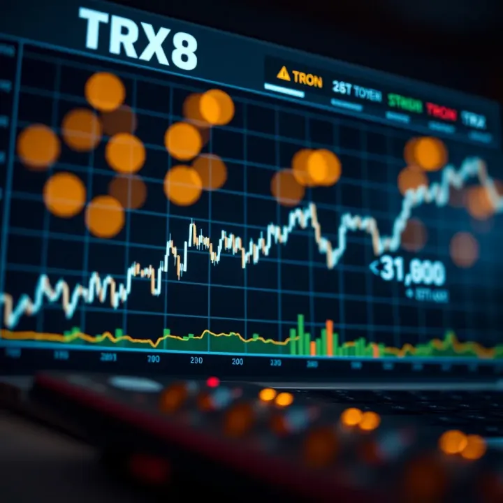 Graph showing TRX cryptocurrency price fluctuations over time