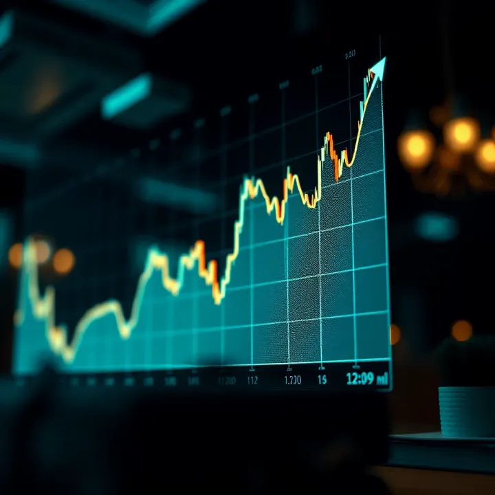 Graph depicting upward and downward trends in binary trading market