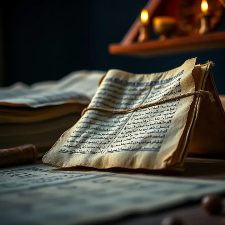 Ancient manuscript illustrating the historical origins of the concept
