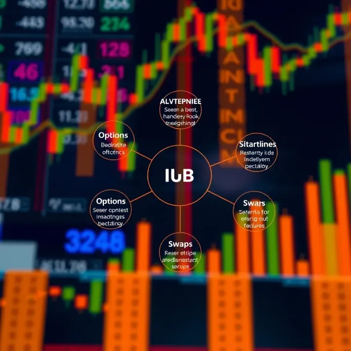 Types of Derivative Instruments in Financial Markets Diagram illustrating various types of derivative instruments such as options, futures, and swaps