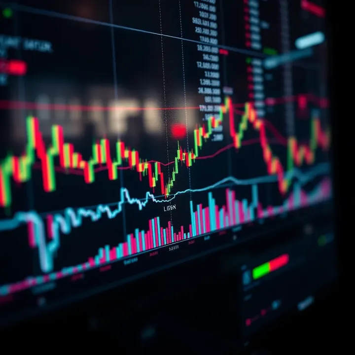High-Frequency Trading Algorithm and Data Analysis Visualization of high-frequency trading algorithm analyzing financial data streams
