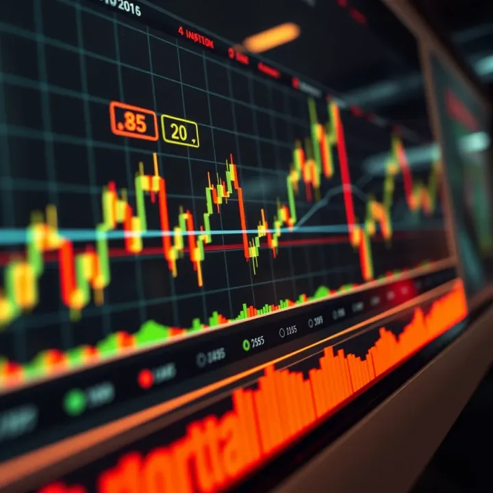 Graph showing fluctuating market trends with highlighted trade signals for Pocket Option