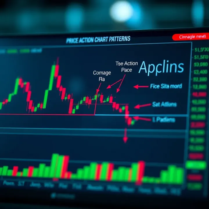 Visual guide showing key price action chart patterns with annotations for trading strategies