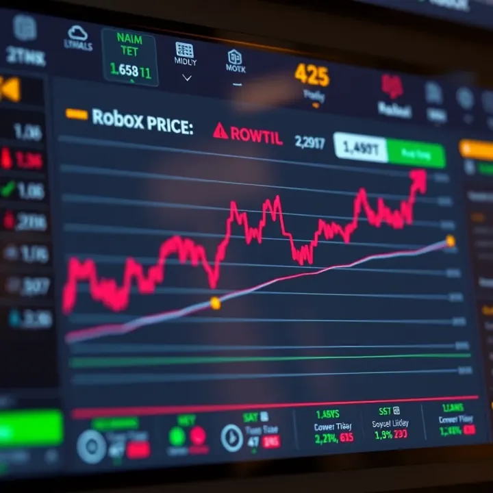 Graph illustrating Roblox's stock price movement over time with key milestones