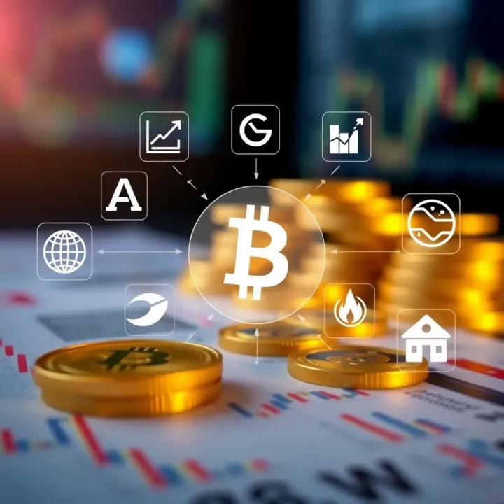 Key Factors Impacting Gold to US Dollar Rate Illustration of factors influencing gold price fluctuations with icons representing economic indicators and market trends