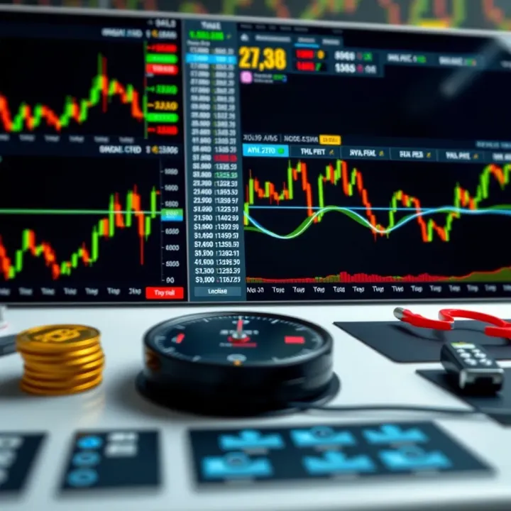 Dashboard showing tools and indicators used for analyzing gold versus USD market trends
